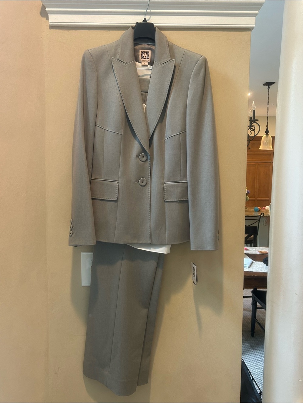 Anne Klein 3PC Suit with Tahari blouse - Neutral Beige/Taupe/stone color